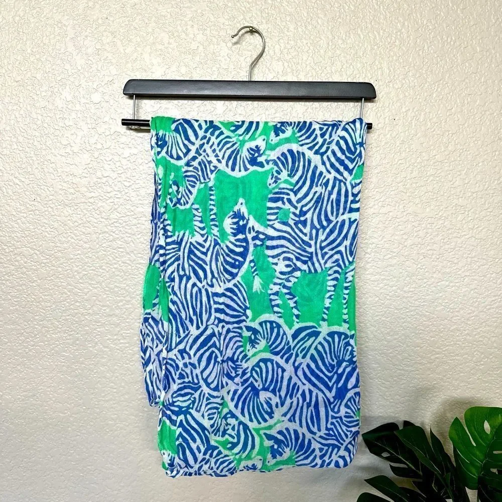 Lilly Pulitzer Tropical Blue Green Print Infinity Scarf